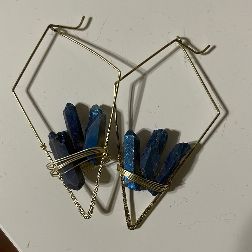 Beautiful blue stone earrings